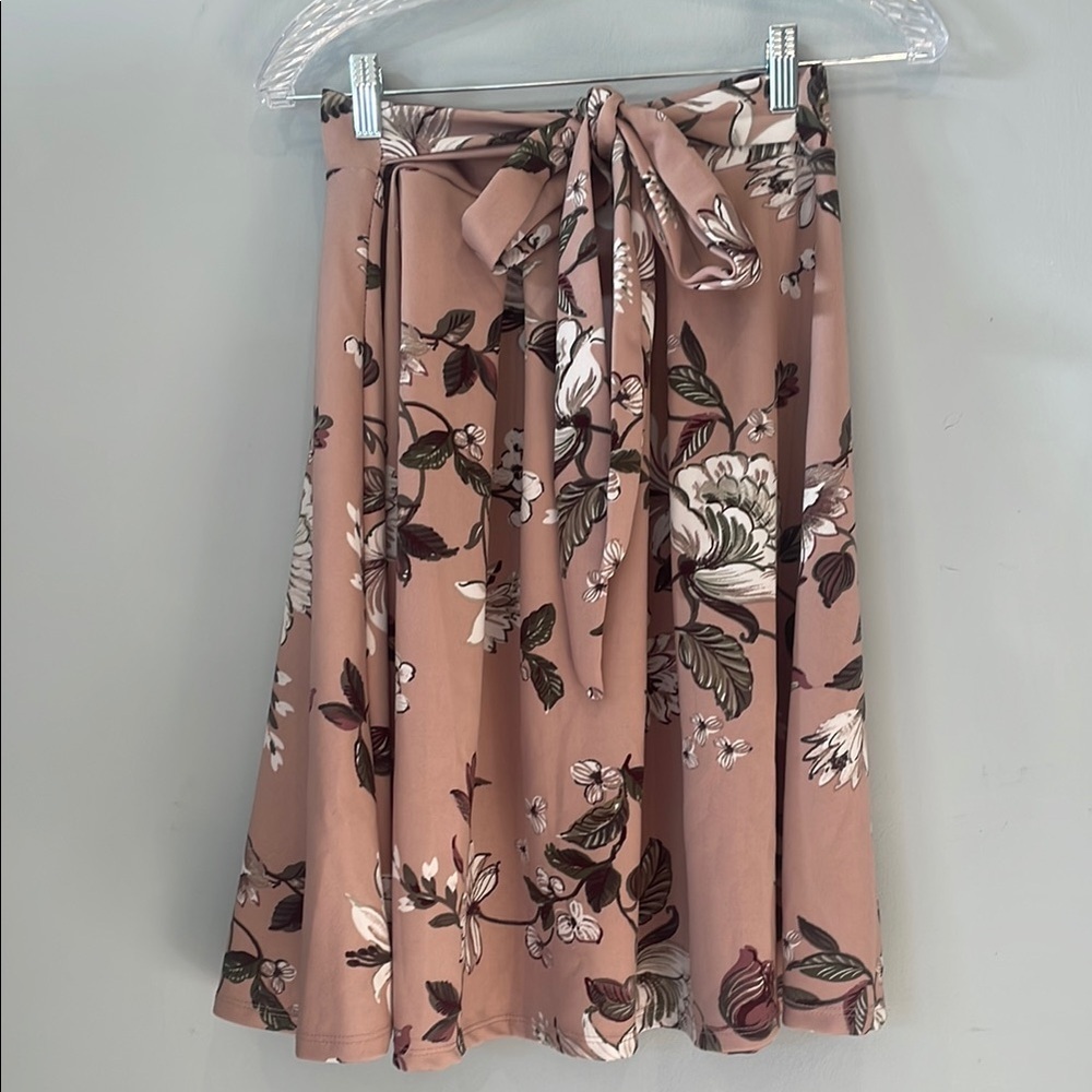 Floral Pink Skirt dusty rose color